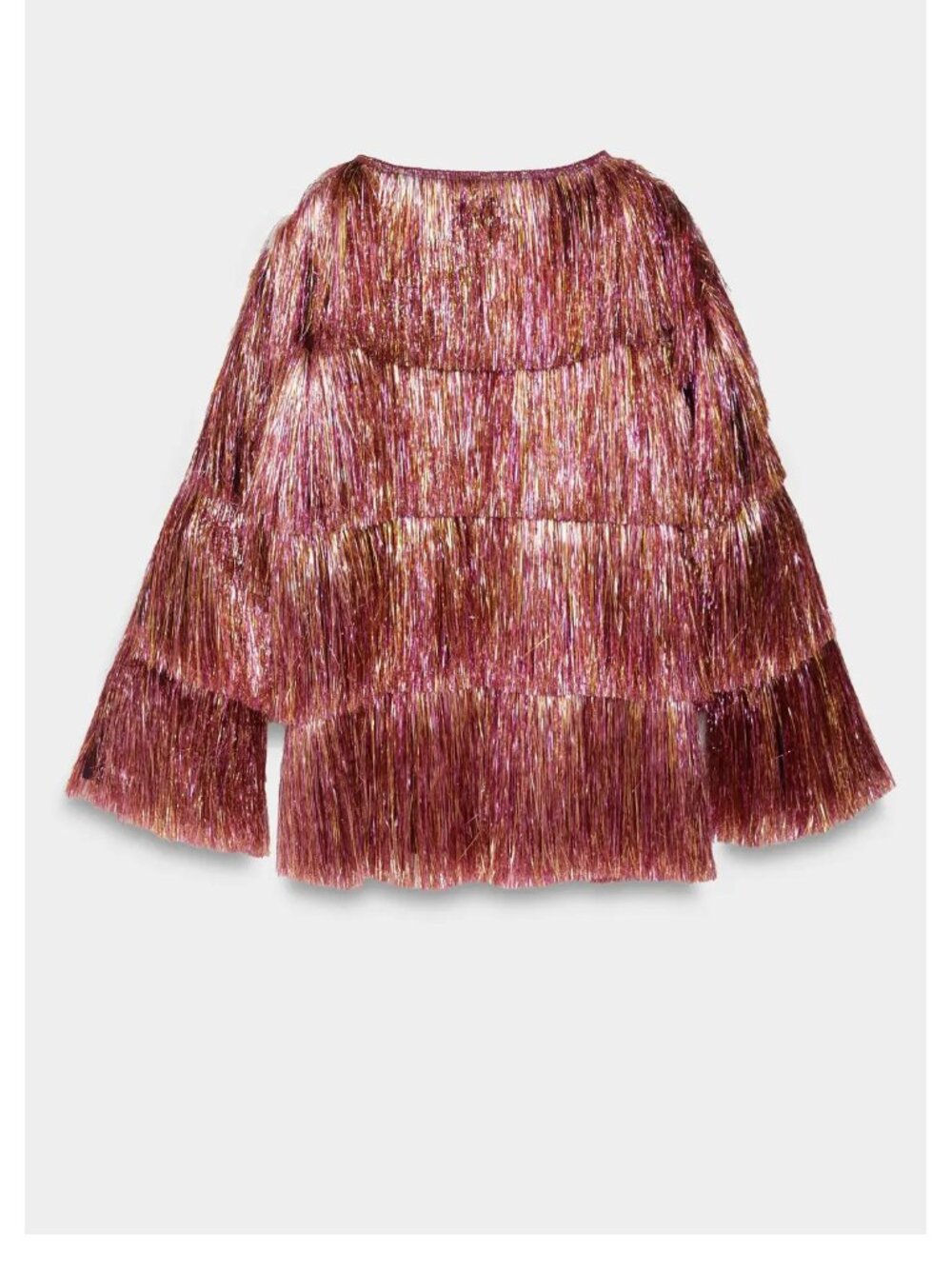 NastyGal *NEW* Metallic Pink Tinsel Fringe Party Jacket - Picture 3 of 15